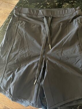 Women's Athletic Drawstring Shorts - Dark Gray